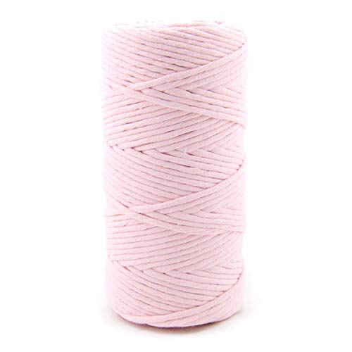 NTS-Nähtechnik Hilo de macramé de 100 m, 100 % algodón, 3 mm de grosor, color rosa