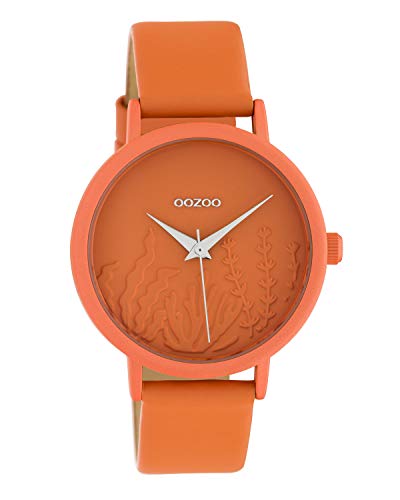 Oozoo Summer Vibes C10605 - Reloj de pulsera para mujer con correa de piel (36 mm), color naranja