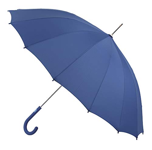 Paraguas Mujer Vogue. Paraguas de 16 Varillas. Bella y Elegante Forma una Vez Abierto. Paraguas automático y antiviento. (Azul)