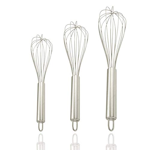 Philonext Varilla para Batir de Acero Inoxidable, Paquete de 3 Philonext Varilla para Batir de Acero Inoxidable, Paquete de 3