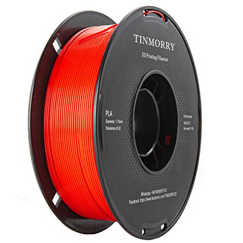 PLA Filamento 1,75 mm, TINMORRY Materiales de Impresión 3D Filamento 1 kg Spool, Rojo PLA Filamento 1,75 mm, TINMORRY Materiales de Impresión 3D Filamento 1 kg Spool, Rojo