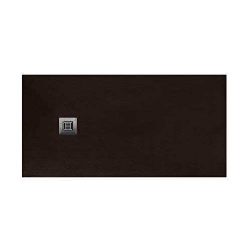 Plato de ducha rectangular de 130 x 70 x 3 centímetros, con válvula de desagüe, colección Suite N, color wengué (Referencia: 6347382) Plato de ducha rectangular de 130 x 70 x 3 centímetros, con válvula de desagüe, colección Suite N, color wengué (Referencia: 6347382)
