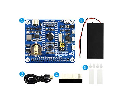 Power Management HAT Smart Power Bank for Raspberry Pi with Embedded Arduino MCU and RTC Auto Power on-off Control Onboard Handy Power Switch