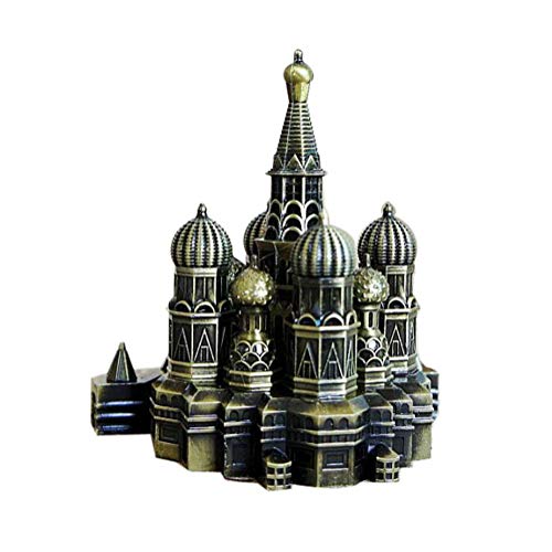 PROW® Ciudad Retro Bronce Moscú Kremlin Decoración Estatua de Metal Estatuilla Sala de Estar Decoración de Hogar de La Vendimia para Regalos Decoración de Escritorio de Fiesta (4.7 Pulgadas)