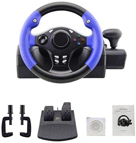 QDY 7in1 270degree Car Racing Volante con Pedales sensibles para PS4 para Xbox-One / 360 para Switch Android Simulation Drive