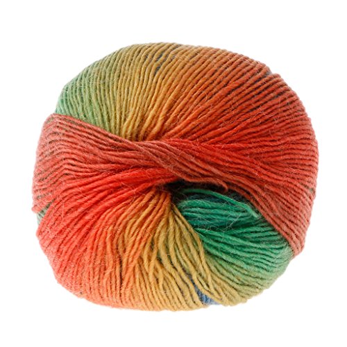 qingqingR 1Ball 50g Tejido a Mano Arco Iris Colorido Crochet Cachemira Mezcla de Lana Tejido de Punto