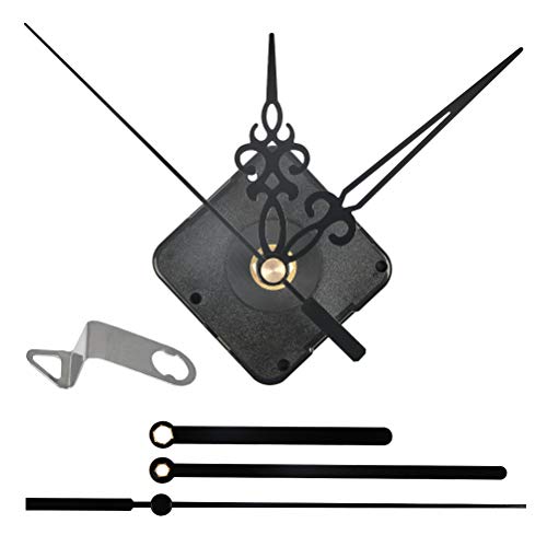QLOUNI Maquinaria para Reloj de Cuarzo DIY de Silencio + 2 Conjuntos Agujas de Horario (Negro)