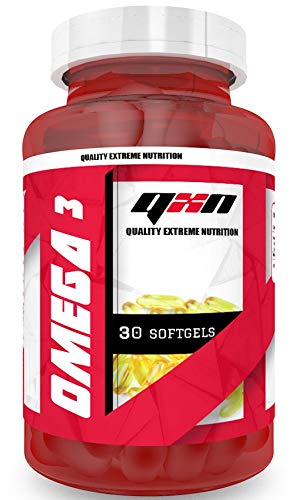 QXN Omega 3 para a reducir el colesterol y ayudar a la función cerebral normal – Antioxidante natural con vitamina E y ácidos grasos omega 3 para el correcto funcionamiento muscular – 30 cápsulas QXN Omega 3 para a reducir el colesterol y ayudar a la función cerebral normal – Antioxidante natural con vitamina E y ácidos grasos omega 3 para el correcto funcionamiento muscular – 30 cápsulas