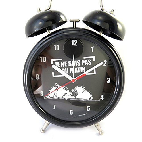 Reloj gigante campana de alarma 'Snoopy'negro (no soy una persona de la mañana).
