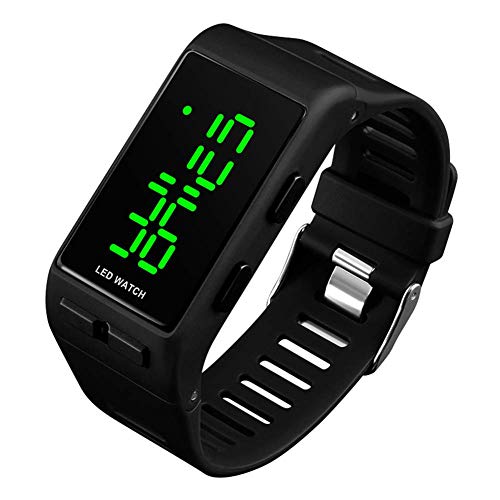 Relojes Digitales para Hombres Mujeres, 3 ATM Reloj Deportivo Digital a Prueba de Agua con Alarma para Adolescentes Niños Chicas, LED Reloj de Pulsera electrónico Unisex Negro Exteriores