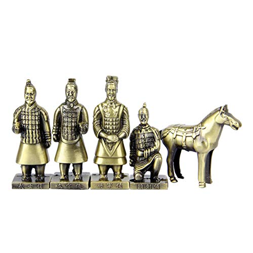 Reproducción antigua Aleación Dinastía Qin de terracota y decoraciones de caballos Dinastía de China antigua Estatuas de terracota Figuras coleccionables Exhibición del hogar