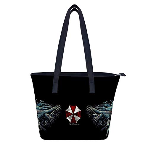 Resident Evil Zombies monederos y bolsos para mujer, bolso de mano de moda de cuero sintético con asa en la parte superior
