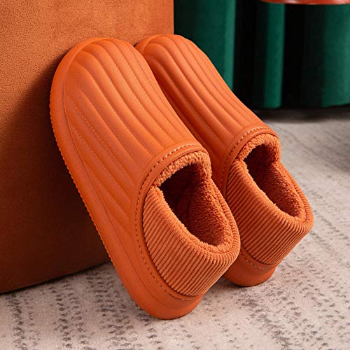 Ririhong Bolsa de Zapatillas de algodón Impermeable y Muebles para el hogar de Invierno para Mujeres Felpa cálida EVA Ropa Exterior Antideslizante-Orange_35-36
