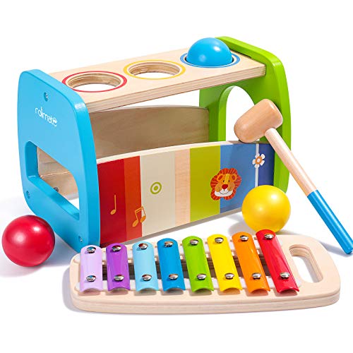Rolimate Hammering Pounding Toys, Coloridos Juguetes de xilófono, Juguetes de Aprendizaje de educación temprana Montessori, los Mejores Regalos de cumpleaños para niños y niñas de 1 2 3 años o más
