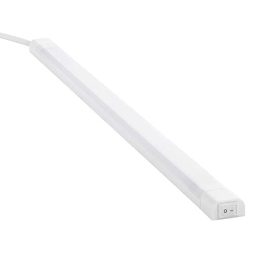 SEBSON® LED bajo mueble 50cm, Tiras de luz con enchufe e interruptor, blanco neutro 4000K, 8W Equivale a 45W, 700 Lumen, 230V, IP20, 24x13x500mm
