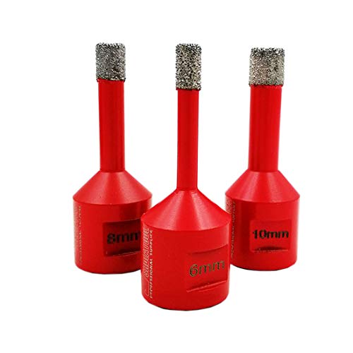 SHDIATOOL Broca de Diamante 3 Piezas/Set Diámetro 6/8/10MM para Perforación en Seco Porcelana Azulejo Granito Mármol M14 SHDIATOOL Broca de Diamante 3 Piezas/Set Diámetro 6/8/10MM para Perforación en Seco Porcelana Azulejo Granito Mármol M14