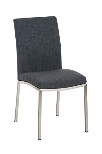 Silla De Comedor Grenoble Tapizada En Tela I Silla De Espera con Respaldo Alto I Silla De Salón Acolchada & con Base De Acero INOX. I Color:, Color:Gris Oscuro Silla De Comedor Grenoble Tapizada En Tela I Silla De Espera con Respaldo Alto I Silla De Salón Acolchada & con Base De Acero INOX. I Color:, Color:Gris Oscuro