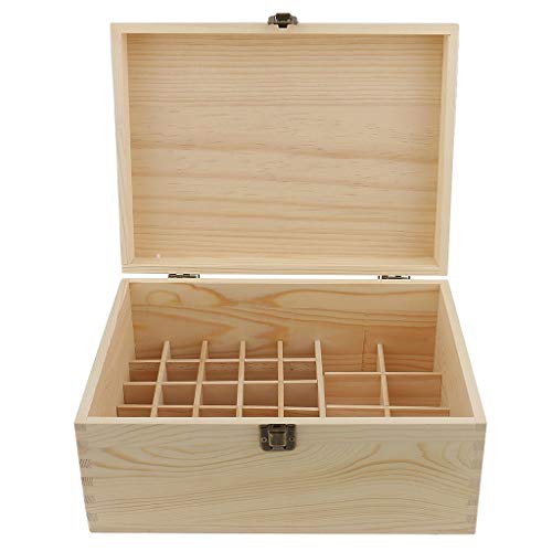 Skitior Apilable Caja de Aceite Esencial Caja de Almacenamiento de Madera Organizador de Transporte 38 Botellas Contenedor con Capacidad for 2 ml, 3 ml, 5 ml, 10 ml, 15 ml, 50 ml, 100 ml Tapa