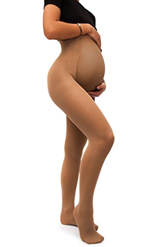 sofsy Medias Opacas de Maternidad – Ajuste súper cómodo para todas las etapas del embarazo 50 den Camel 5 - X-Large