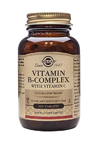 Solgar® Vitamina B-Complex con Vitamina C para la producción de energía y apoyo al sistema inmunitario - 100 comprimidos