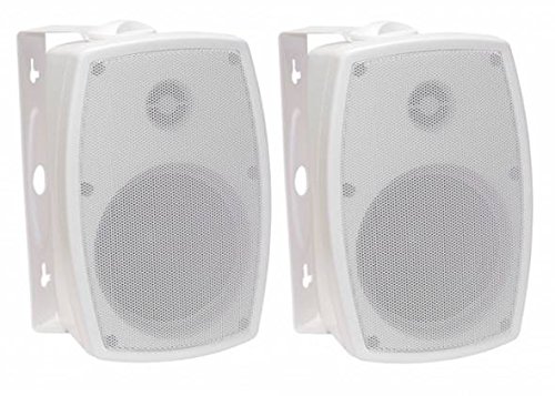 System One - Pareja de Altavoces para Interior y Exterior con Soportes. Ref.: OD-420 Color Blanco.