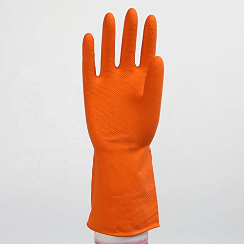 takestop® Juego de 2 guantes de silicona para cocina de felpa, talla media, color naranja, protectores de manos, lavado 38 x 25 x 39 cm