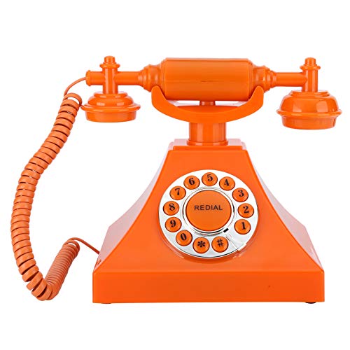 Teléfono fijo con cable vintage, teléfono antiguo retro con cableado de EE. UU./Reino Unido, reducción de ruido, botones grandes y transparentes, para regalo de decoración de muebles de oficina en cas