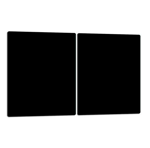 TMK - Placa protectora de vitrocerámica 2 x 40 x 52 cm 2 piezas cocina eléctrica universal para inducción protección contra salpicaduras tabla de cortar de vidrio templado como decoración, negro