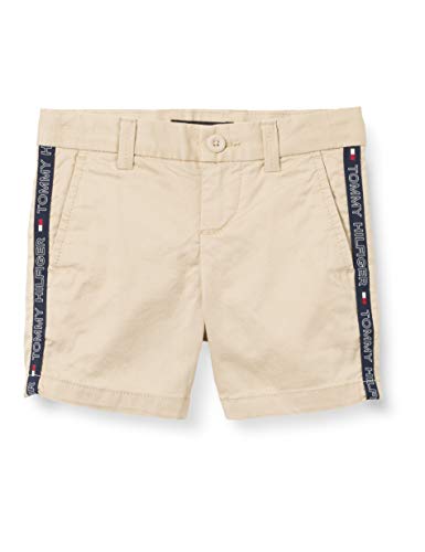 Tommy Hilfiger TH Flex Tape Chino Shorts Pantalones Cortos, Beige brumoso, 86 cm para Niños