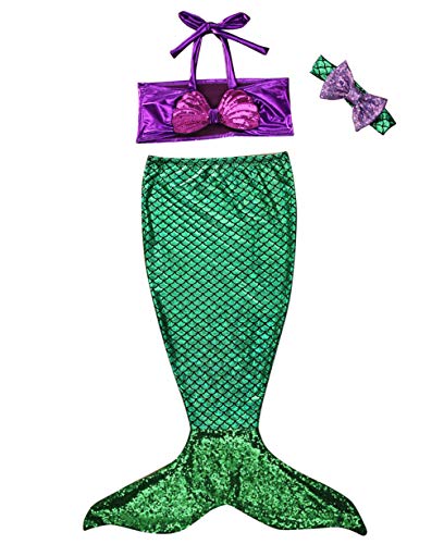 Traje de Baño Niña Cola de Sirena + Traje de Baño Bikini Traje de Baño Sirena Conjunto de Tres Piezas (verde2, 12-24 Meses) Traje de Baño Niña Cola de Sirena + Traje de Baño Bikini Traje de Baño Sirena Conjunto de Tres Piezas (verde2, 12-24 Meses)