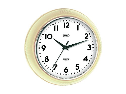Trevi OM 3314 S 3314-Reloj De Pared De 24,5 Cm De Diámetro Y Diseño Retro Años 60`S, Marfil