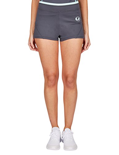 Ultrasport Fitnesshose Short Pantalón Corto, Mujer, Gris/Verde, M