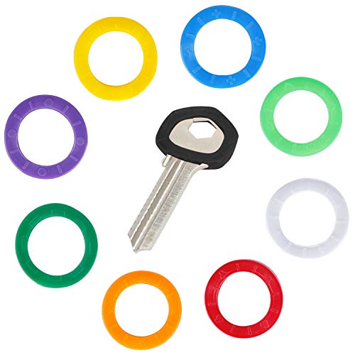 Uniclife 36PCS Key Caps Cubiertas Etiquetas, Anillos de Codificación de Identificación de Llave de Plástico en 9 Colores Diferentes