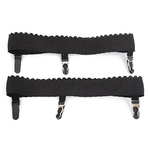 VORCOOL par de las mujeres elástica medias Garters cinturones con hebillas – Talla L (negro) VORCOOL par de las mujeres elástica medias Garters cinturones con hebillas – Talla L (negro)