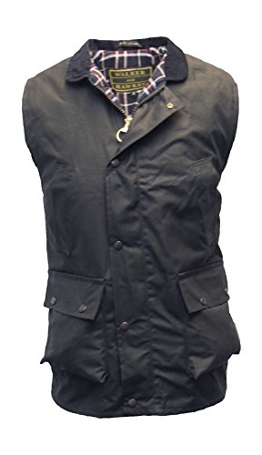 Walker and Hawkes - Chaleco Encerado para Hombre - Efecto Calentador - Estilo campiña Inglesa - Azul Marino - M (40"-42") Walker and Hawkes - Chaleco Encerado para Hombre - Efecto Calentador - Estilo campiña Inglesa - Azul Marino - M (40"-42")
