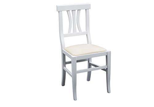 White Loft - Juego de 2 sillas Blancas con Fondo de Piel sintética, Color Crema, 46 x 44 x 90 cm