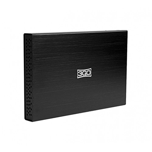 3Go HDD25BK12 - Caja para Disco Duro de 2.5", Material Aluminio, Color Negro