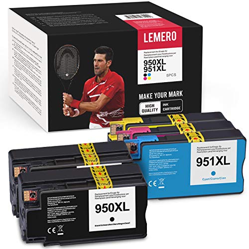 5 LEMERO Compatible HP 950 951 XL 950XL 951XL Cartucho de Tinta para HP OfficeJet Pro 8100 8600 8600 Plus 8610 8615 8620 8625 8630 8640 8660 251dw 276dw e-All-in-One,2Negro Cian Magenta Amarillo 5 LEMERO Compatible HP 950 951 XL 950XL 951XL Cartucho de Tinta para HP OfficeJet Pro 8100 8600 8600 Plus 8610 8615 8620 8625 8630 8640 8660 251dw 276dw e-All-in-One,2Negro Cian Magenta Amarillo