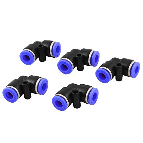 5 piezas Air neumático 6 mm Diseño en forma de L Accesorios tubo Codo