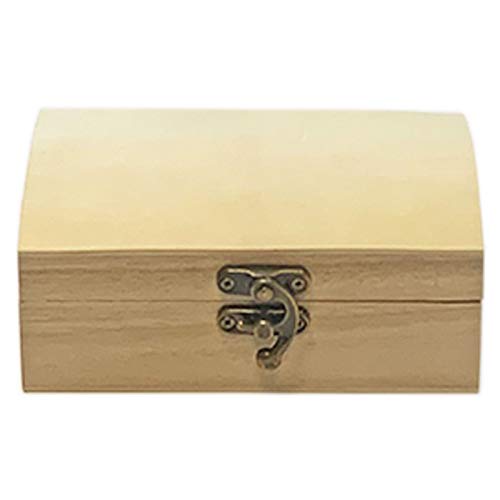 Acan Caja de Madera, Baúl de Madera 5 x 13.5 x 7.5 cm,Caja pequeña para Decorativa, Caja para Guardar Joya, Llave, Objeto pequeños Tec
