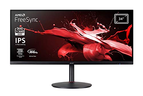 Acer Nitro XV340CKPbmiipphzx - Monitor Gaming 34" QHD 144 Hz UltraWide 86cm (3440x1440, Pantalla IPS LED, ZeroFrame y FreeSync, HDR Ready, 1ms VRB, 250 nits, 2xHDMI, 2DP MM Audio Out, USB 3.0) - Negro Acer Nitro XV340CKPbmiipphzx - Monitor Gaming 34" QHD 144 Hz UltraWide 86cm (3440x1440, Pantalla IPS LED, ZeroFrame y FreeSync, HDR Ready, 1ms VRB, 250 nits, 2xHDMI, 2DP MM Audio Out, USB 3.0) - Negro