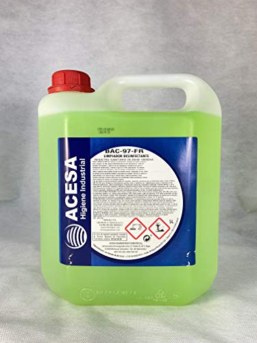 ACESA - Limpiador Multiusos DESINFECTANTE, BACTERICIDA, VIRICIDA Homologado BAC- 97FR - Certificado HA - Registro Sanitario 20-20/90-10516HA 5L ACESA - Limpiador Multiusos DESINFECTANTE, BACTERICIDA, VIRICIDA Homologado BAC- 97FR - Certificado HA - Registro Sanitario 20-20/90-10516HA 5L
