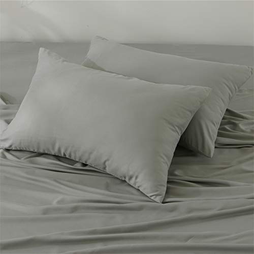 Aisbo, 2 fundas de almohada 100% microfibra cepillada, 50 x 80 cm, color gris Aisbo, 2 fundas de almohada 100% microfibra cepillada, 50 x 80 cm, color gris