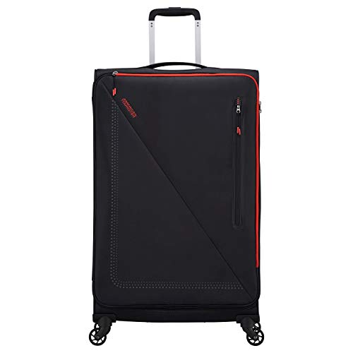 American Tourister Lite Volt - Maleta con 4 ruedas (79/29 cm), color negro y rojo