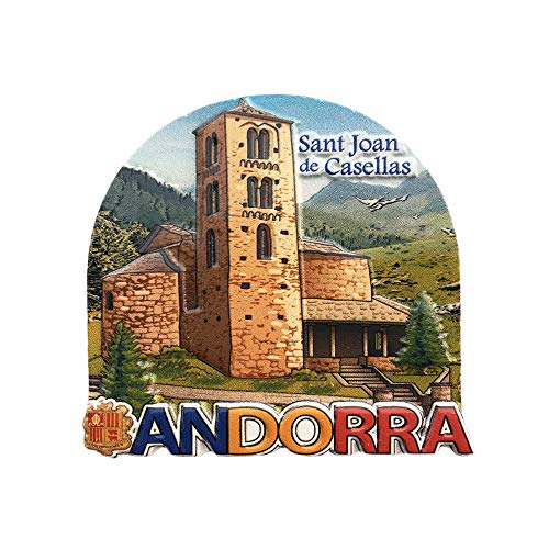 Andorra 3D Sant Joan de Casellas Imán de Nevera Recuerdo, Andorra Imán de Nevera Colección Regalo Etiqueta magnética Decoración de la Cocina del hogar