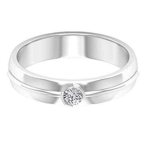 Anillo de compromiso con diamante certificado SGL de 0,11 ct, único unisex, anillo de boda, solitario, anillo de eternidad de diamantes, 14K Oro blanco, Size:EU 47 Anillo de compromiso con diamante certificado SGL de 0,11 ct, único unisex, anillo de boda, solitario, anillo de eternidad de diamantes, 14K Oro blanco, Size:EU 47