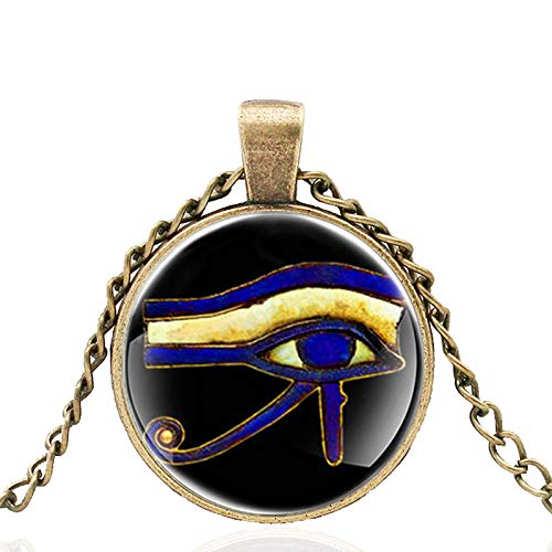 Antiguo Egipto Ojo De Horus Diseño Bronce Color Cúpula De Cristal Colgante Collar Joyería Hombres Mujeres Accesorios Regalos 80Cm Antiguo Egipto Ojo De Horus Diseño Bronce Color Cúpula De Cristal Colgante Collar Joyería Hombres Mujeres Accesorios Regalos 80Cm