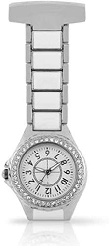 ANZRY Reloj De Enfermera Reloj De Pared Reloj De Pecho Reloj De Enfermera Médica para Mujer Reloj De Bolsillo De Cerámica con Diamantes De Imitación Regalo del Día De La Enfermera,B