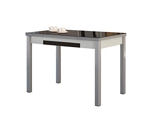 ASTIMESA Mesa de Cocina Extensible con Alas Negro 50x90cm ASTIMESA Mesa de Cocina Extensible con Alas Negro 50x90cm