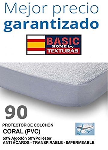 Basic Home Protector de Colchón CORALINA Impermeable y Transpirable 90X190/200+23